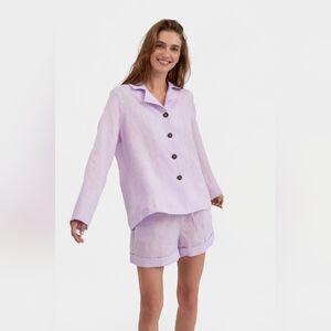 Sleeper 100% linen lavender purple set, large